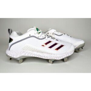 Adidas Icon 6 Bounce ECP Prizm Metal Baseball Cleats White FX4123 -Mens Size 7.5